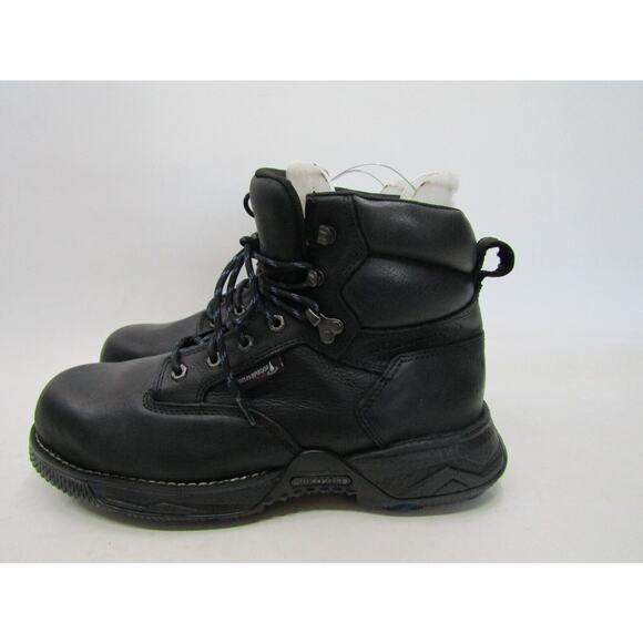 Wolverine Mens Sz 11.5 Black Leather Composite Toe Laces Comfort Work Ankle Boot